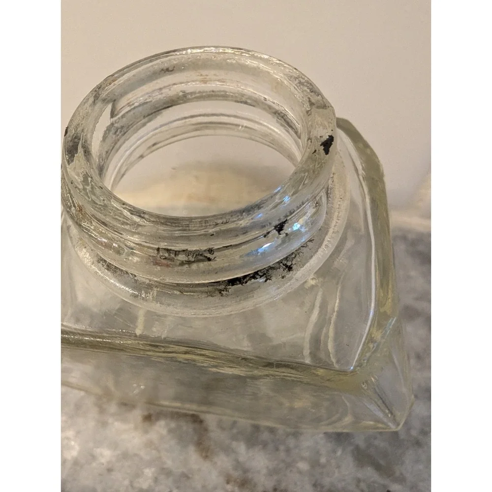 Vintage Waterman's 2 ounce Ink Glass Bottle With‎ Metal Lid